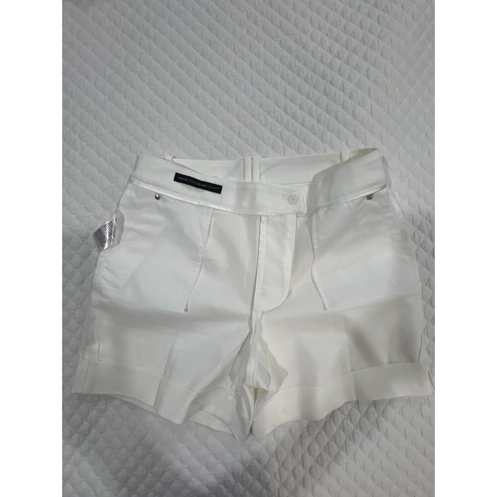 White House Black Market Size 4 White 5” Tailored Shorts Side Slits Pockets - Picture 9 of 14